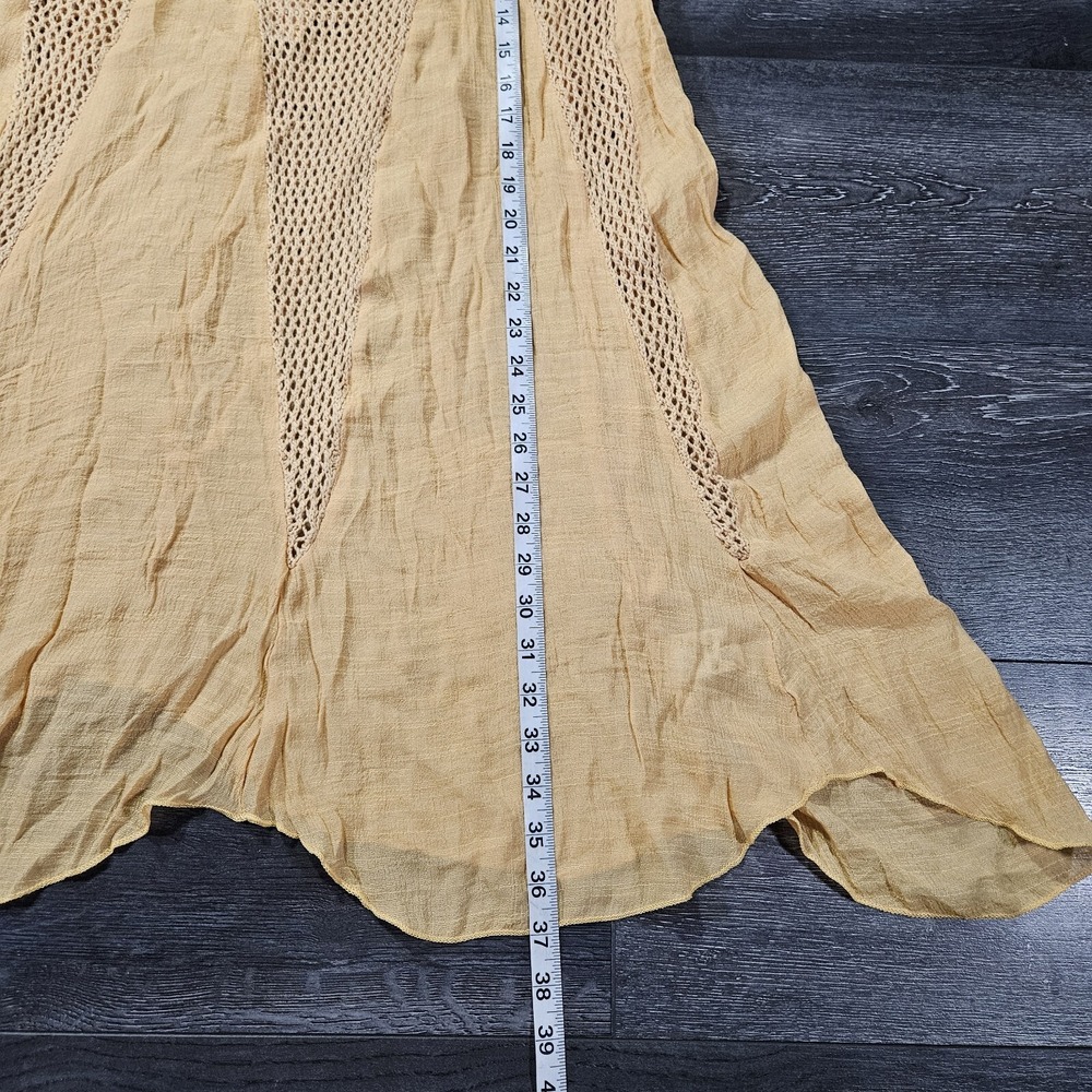 NWT Elan Crochet Inset Cover Up Dress Womens Medium Brown Beach Resort Stretch - Picture 5 of 8